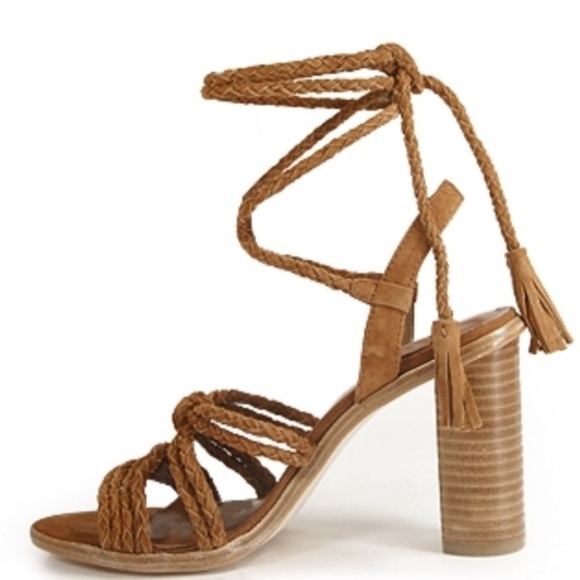 Joie Banji Braided Suede Stacked Heel Sandals - Picture 3 of 8